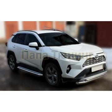 Защита передняя короткая двойная D60,3/42,4 ALFeko для Toyota RAV4 2019-