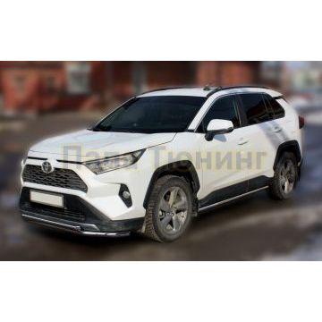 Защита передняя большая двойная D60,3/42,4 для ALFeko для Toyota RAV4 2019-