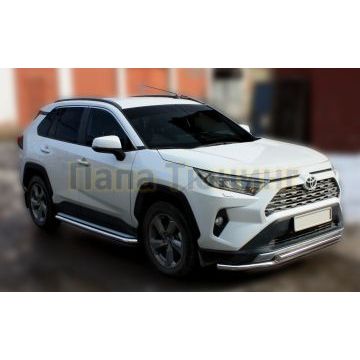 Защита передняя большая двойная D60,3/42,4 для ALFeko для Toyota RAV4 2019-