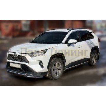 Передняя дуга с защитой (Shark) D 60,3/60,3 ALFeko для Toyota RAV4 2019-