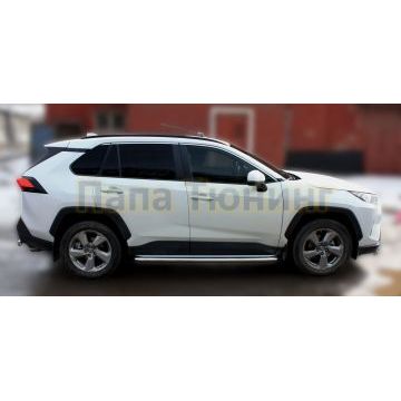 Пороги с площадкой D 60,3 ALFeko для Toyota RAV4 2019-