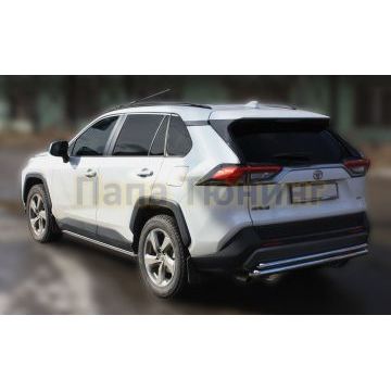 Защита задняя короткая двойная D60,3/42,4 ALFeko для Toyota RAV4 2019-