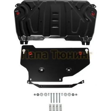 Защита картера + КПП АвтоБРОНЯ для Toyota Rav4 (XA50), V - 2.0; 2.5; 2 Части 2019-/Lexus NX 250, V - 2.5 2021-