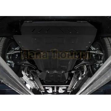 Комплект защит радиатор + картер + КПП + РК сталь 2 мм RIVAL для Mercedes-Benz G-class, V - 2.9 (249 л.с.); 4.0(421 л.с.); 4.0(585 л.с.); (4 части) 2018-