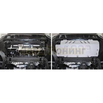 Защита радиатора алюминий 6 мм RIVAL для Mercedes-Benz G-class, V - 2.9 (249 л.с.); 4.0(421 л.с.); 4.0(585 л.с.); Серый 2018-