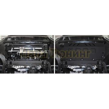 Защита радиатора алюминий 6 мм RIVAL для Mercedes-Benz G-class, V - 2.9 (249 л.с.); 4.0(421 л.с.); 4.0(585 л.с.); Черный 2018-