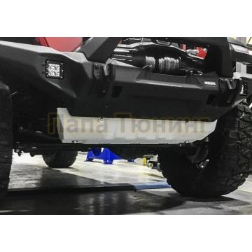 Защита рулевых тяг под штатный бампер алюминий 6 мм RIVAL для Jeep Wrangler JL, V - 2.0T; 3.6; 2.2D 2018-