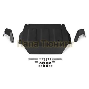 Защита РК алюминий 6 мм RIVAL для Mercedes-Benz G-class, V - 2.9 (249 л.с.); 4.0(421 л.с.); 4.0(585 л.с.); Черный 2018-