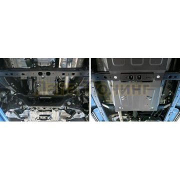 Защита РК алюминий 6 мм RIVAL для Toyota Hilux, V - 2.4d; 2.8d; полный привод 2015-2020/Toyota Hilux, V - 2.8d; полный привод 2020-