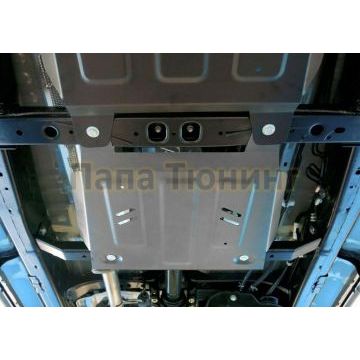 Защита РК алюминий 6 мм RIVAL для Toyota Hilux, V - 2.4d; 2.8d; полный привод 2015-2020/Toyota Hilux, V - 2.8d; полный привод 2020-