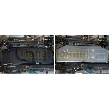 Защита топливного бака алюминий 6 мм RIVAL для Toyota Hilux, V - 2.4d; 2.8d; полный привод 2015-2020/Toyota Hilux, V - 2.8d; полный привод 2020-