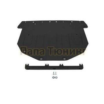 Защита картера + КПП алюминий 4 мм RIVAL для Land Rover Range Rover Evoque, V-2.0TD (150 л.с.); 2.0 (200 л.с.); 2.0TD (180 л.с.); Черный 2019-