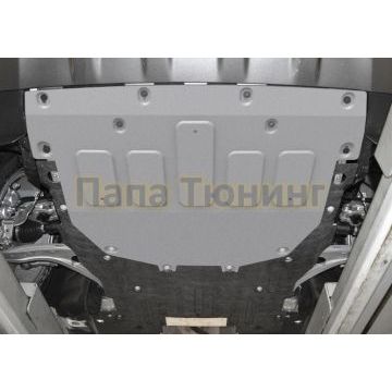 Защита картера + КПП алюминий 4 мм RIVAL для Land Rover Discovery Sport, V-2.0 (200 л.с.); 2.0(249 л.с.); 2.0d(150 л.с.); 2.0d(180 л.с.); Серый 2019-