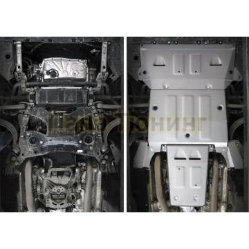 Комплект защит картер + КПП + РК алюминий 4 мм RIVAL для Audi A8, V - 3.0 (340 л.с.) 2017-