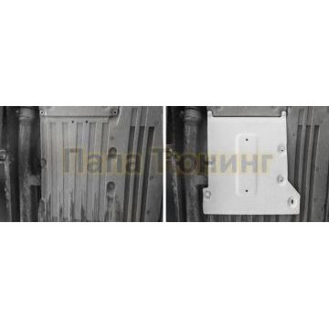 Защита КПП алюминий 4 мм RIVAL для BMW 5-series, 520i; 520d; задний привод 2016-2020