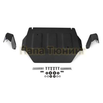 Защита РК алюминий 4 мм RIVAL для Mercedes-Benz G-class, V - 2.9 (249 л.с.); 4.0 (421 л.с.); 4.0 (585 л.с.); Черный 2018-