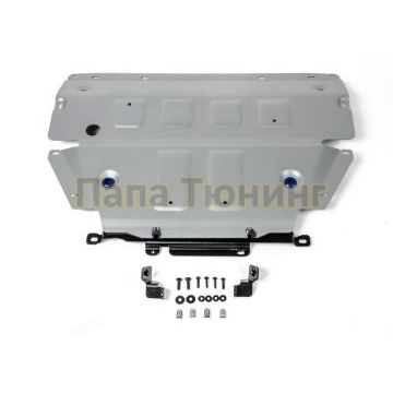 Защита картера алюминий 4 мм RIVAL для Porsche Cayenne, V - 2.9T (440 л.с.); 3.0 (340 л.с.); 4.0T (550 л.с.); Серый 2018-