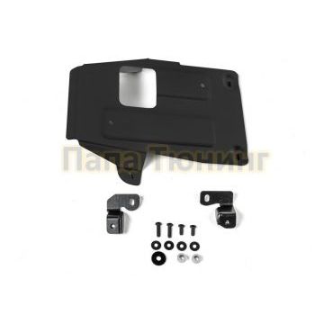 Защита РК алюминий 4 мм RIVAL для Porsche Cayenne, V - 2.9T (440 л.с.); 3.0 (340 л.с.); 4.0T (550 л.с.); Черный 2018-