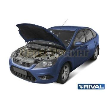 Амортизаторы капота, 2 шт. Rival для Ford Focus II / II рестайлинг 2005-2008 / 2008-2011
