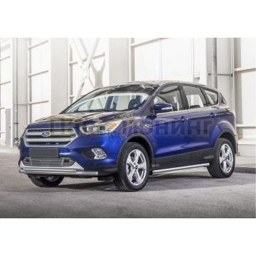 Решетка бампера d10 (с передними парктрониками) Rival для Ford Kuga 2016-