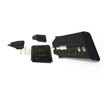 Комплект защит картер + КПП + топливный бак + адсорбер + редуктор АвтоБРОНЯ для Kia Seltos, V - 2.0; CVT; полный привод 2019-