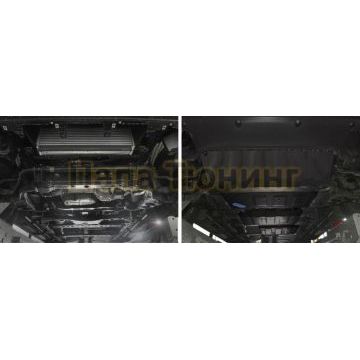 Комплект защит радиатор + картер + КПП + РК сталь 2 мм RIVAL для Mercedes-Benz X-Class, V - 3.0D; полный привод 2018-