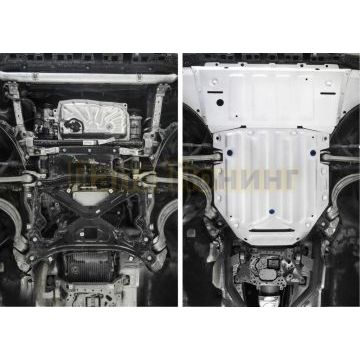 Комплект защит картер + КПП алюминий 4 мм RIVAL для Audi Q8, V - 3.0 2019-