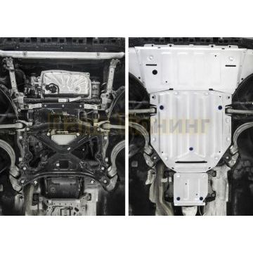 Комплект защит картер + КПП + РК алюминий 4 мм RIVAL для Audi Q8, V - 3.0 2019-