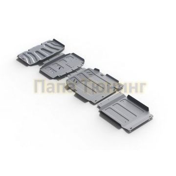 Комплект защит радиатор + картер + КПП + РК алюминий 4 мм RIVAL для Mercedes-Benz X-Class, V - 2.3TD; полный привод 2018-