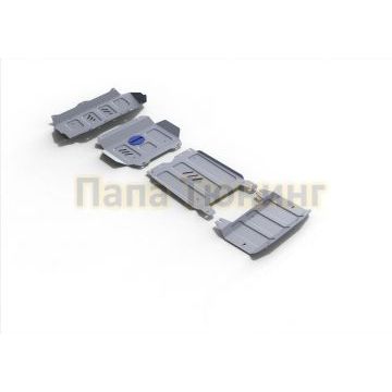 Комплект защит радиатор + картер + КПП + РК алюминий 4 мм RIVAL для Toyota Fortuner, V - 2.8d; 2.7; полный привод 2017-