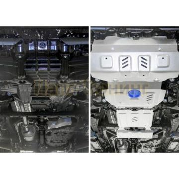 Комплект защит радиатор + картер + КПП + РК алюминий 4 мм RIVAL для Toyota Fortuner, V - 2.8d; 2.7; полный привод 2017-