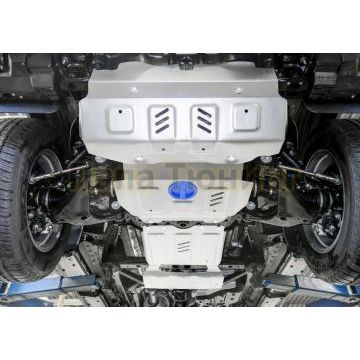 Комплект защит радиатор + картер + КПП + РК алюминий 4 мм RIVAL для Toyota Fortuner, V - 2.8d; 2.7; полный привод 2017-