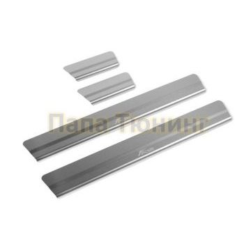 Накладки порогов  (4 шт.) Rival для Ford Fiesta 2015-