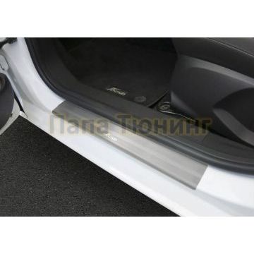 Накладки порогов  (4 шт.) Rival для Ford Fiesta 2015-