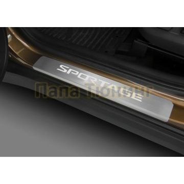 Накладки порогов  (4 шт.) Rival для Kia Sportage 2016-2018; 2018-2021