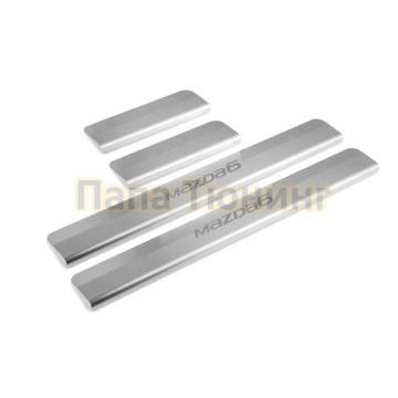 Накладки порогов  (4 шт.) Rival для Mazda 6 GJ, GJ рестайлинг 2012-2015 / 2015-2018 / 2018-