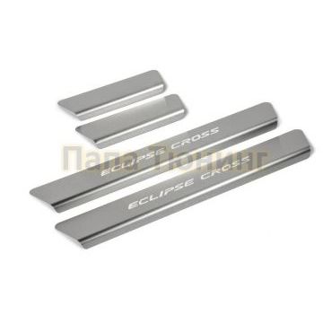 Накладки порогов  (4 шт.) Rival для Mitsubishi Eclipse Cross 2018-