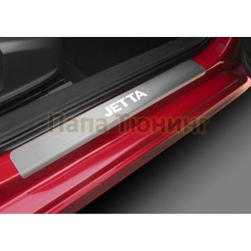 Накладки порогов  (4 шт.) Rival для Volkswagen Jetta 2011-2015;2015-