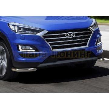 Защита переднего бампера d42 уголки Rival для Hyundai Tucson 2015-2018-