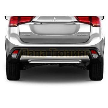 Защита заднего бампера d57 короткая Rival для Mitsubishi Outlander 2018-