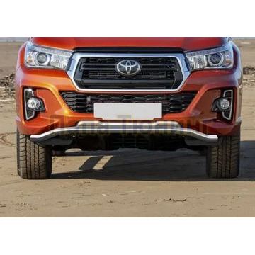 Защита переднего бампера d57 волна Rival для Toyota Hilux Exclusive 2018-