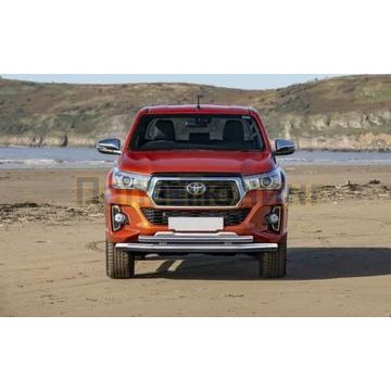 Защита переднего бампера d76+d57 Rival для Toyota Hilux Exclusive 2018-