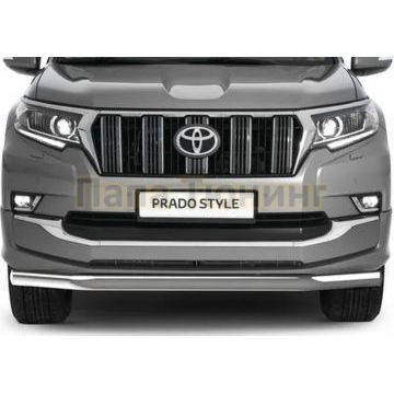 Защита переднего бампера d76 Rival для Toyota Land Cruiser 150 Prado Style 2019-