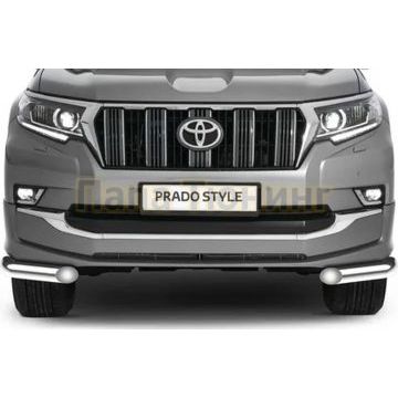 Защита переднего бампера d76 уголки Rival для Toyota Land Cruiser 150 Prado Style 2019-