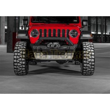 Бампер силовой передний короткий с лайтбаром AL (черный)  (без номерной рамки) Rival для Jeep Wrangler JK, JL, все комплектации 2007-2018, 2017-