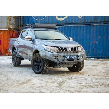 Бампер силовой передний AL (черный) Rival для Mitsubishi L200, V - все 2015-2018