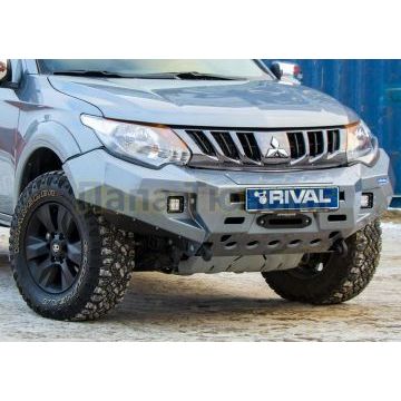 Бампер силовой передний AL (черный) Rival для Mitsubishi L200, V - все 2015-2018