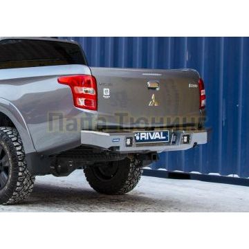 Бампер силовой задний AL (черный) Rival для Mitsubishi L200, V - все 2015-2018