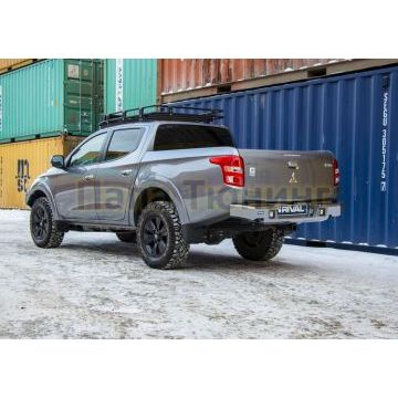 Бампер силовой задний AL (черный) Rival для Mitsubishi L200, V - все 2015-2018