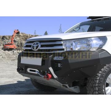 Бампер силовой передний AL (черный) Rival для Toyota Hilux Revo 2015-